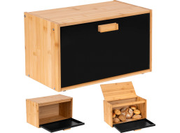 Bambusový chlebník CHARLES - přírodní/černý