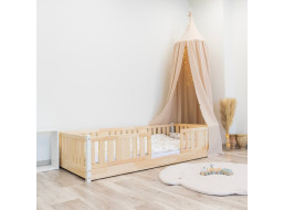 Dětská Montessori postel z masivu borovice NIKO - 200x90 cm