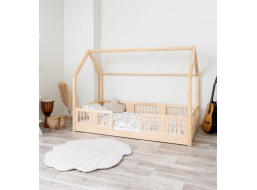Dětská domečková Montessori postel z masivu borovice LUNA L - 200x90 cm