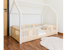 Dětská domečková Montessori postel z masivu borovice LUNA L - 180x80 cm