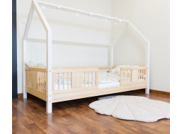 Dětská domečková postel z masivu borovice LUNA L 10 - 160x80 cm