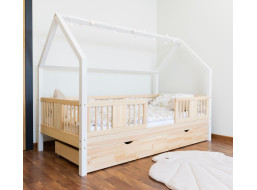 Dětská domečková postel z masivu borovice LUNA L 20 - 190x90 cm