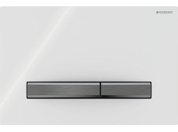 Geberit GEBERIT SIGMA50 ovládací tlačítko, bílé sklo/černý chrom 115.671.11.2