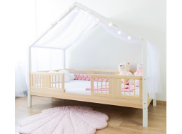 Dětská domečková postel z masivu borovice LUNA S 20 - 190x90 cm