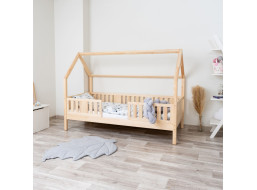 Dětská domečková postel z masivu borovice NIKO L 20 - 200x90 cm