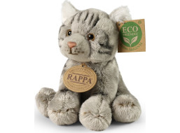 Rappa Plyšová kočka sedící šedá 14 cm ECO-FRIENDLY