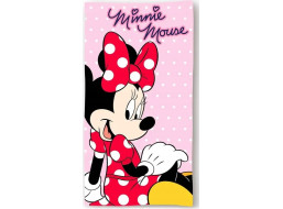 Bavlněná osuška Myška Minnie - růžová s puntíky - 70x140 cm