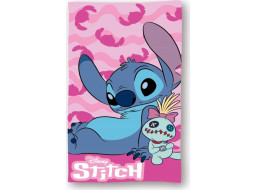 Bavlněná osuška Stitch a Scrump - růžová - 70x140 cm