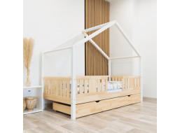 Dětská domečková postel z masivu borovice NIKO S 20 - 180x80 cm