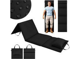 Skládací podložka SURVIVAL s polštářem - 180x50 cm - černá