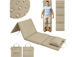 Skládací podložka SURVIVAL s polštářem - 180x50 cm - béžová