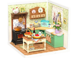RoboTime 3D dřevěná skládačka Miniatura domečku Farmářská kuchyně