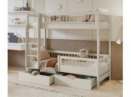 Dětská patrová postel se šuplíky z masivu borovice COEN - 180x80 cm - kašmírová