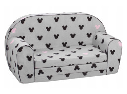 Dětská rozkládací JUNIOR pohovka Myška Minnie - šedá