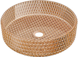 Skleněné umyvadlo MEXEN AURA - křišťálový vzor - rose gold, 24013968