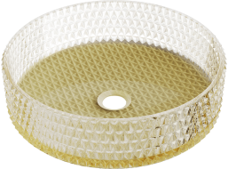 Skleněné umyvadlo MEXEN AURA - křišťálový vzor - čiré/zlaté, 24013951