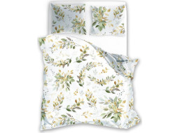 Bavlněné povlečení FLOWERS - bílé - 220x200 cm