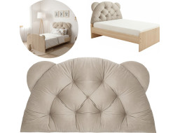 Čalouněná opěrka hlavy BEAR Velvet 95x55 cm - béžová