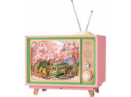 RoboTime 3D dřevěná skládačka hrací skříňky Projížďka v sakurovém lese