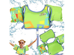 Plavecká vesta s rukávky AQUASTAR - 3-6 let, 19-30 kg - zelená