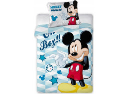 Dětské bavlněné povlečení do postýlky 135x100 cm - Mickey Mouse - Oh boy!!