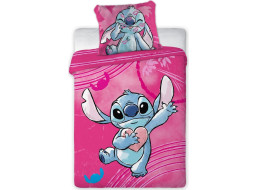 Dětské bavlněné povlečení do postýlky 135x100 cm - Stitch - růžové