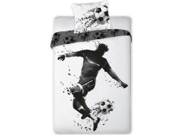 Bavlněné povlečení FOTBAL - černé/bílé - 140x200 cm