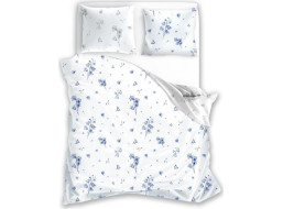 Bavlněné povlečení PRIMAVERA Modré zvonky - bílé - 220x200 cm