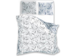 Bavlněné povlečení PRIMAVERA Větvičky - šedé/modré - 220x200 cm