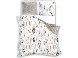 Ložní povlečení BOHO Peříčka - 140x200 cm - bavlněný satén