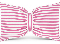 Dekorační polštář GLAM 30x50 cm - bílé/růžové pruhy