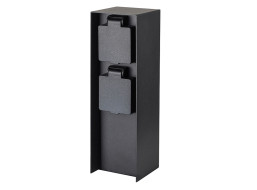 Solight zahradní sloupek IP44, hliník, 2 zásuvky, černý