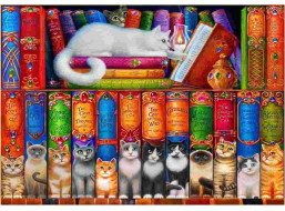 BLUEBIRD Puzzle Kočičí knihovna 1000 dílků