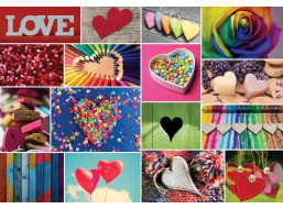 BLUEBIRD Puzzle Koláž - Láska v barvách 1000 dílků