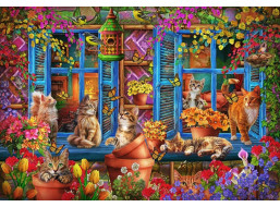 BLUEBIRD Puzzle Parapet s kočkami 1000 dílků