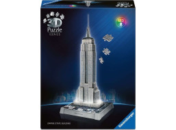 RAVENSBURGER Svítící 3D puzzle Iconics: Empire State Building (Noční edice) 216 dílků