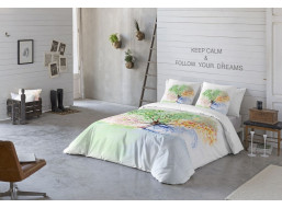 Ložní povlečení z bavlněného saténu MAGIC TREE - bílé - 160x200 cm