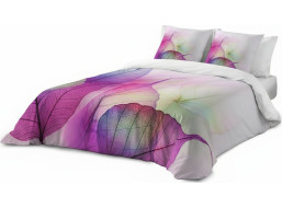 Ložní povlečení z bavlněného saténu BAREVNÉ LISTY - šedé/bílé - 160x200 cm