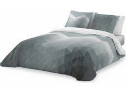 Ložní povlečení z bavlněného saténu MINIMALIST Grey - šedé/bílé - 160x200 cm