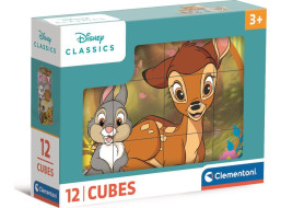 CLEMENTONI Obrázkové kostky Disney klasické pohádky, 12 kostek