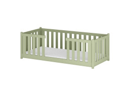 Dětská Montessori postel z masivu borovice FERDA - 200x90 cm - OLIVOVĚ ZELENÁ