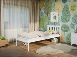 Dětská postel z masivu borovice MARTIN - 200x90 cm - bílá