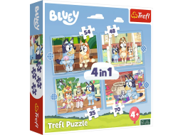 TREFL Puzzle Bluey: Bluey a přátelé 4v1 (35,48,54,70 dílků)