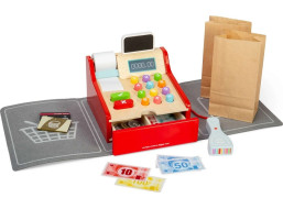 Bigjigs Toys Dětská dřevěná pokladna