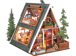 RoboTime 3D dřevěná skládačka Miniatura domečku Útulná lesní chata