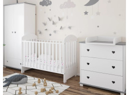 Dětská postýlka se šuplíkem LITTLE SISI 120x60 cm - BÍLÁ