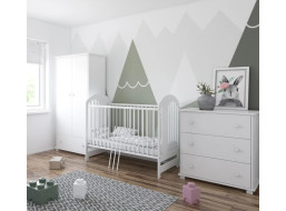 Dětská postýlka se šuplíkem LITTLE TIMON 120x60 cm - BÍLÁ