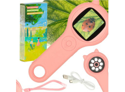 Optický mikroskop/digitální lupa 500x 2Mpx - růžová