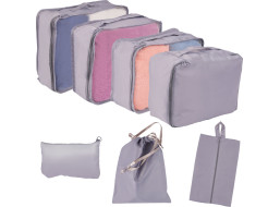 Organizéry do kufru - cestovní sada 7 kusů doplňků - šedá
