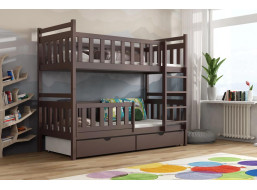 Dětská patrová postel z masivu borovice KAREL se šuplíky - 200x90 cm